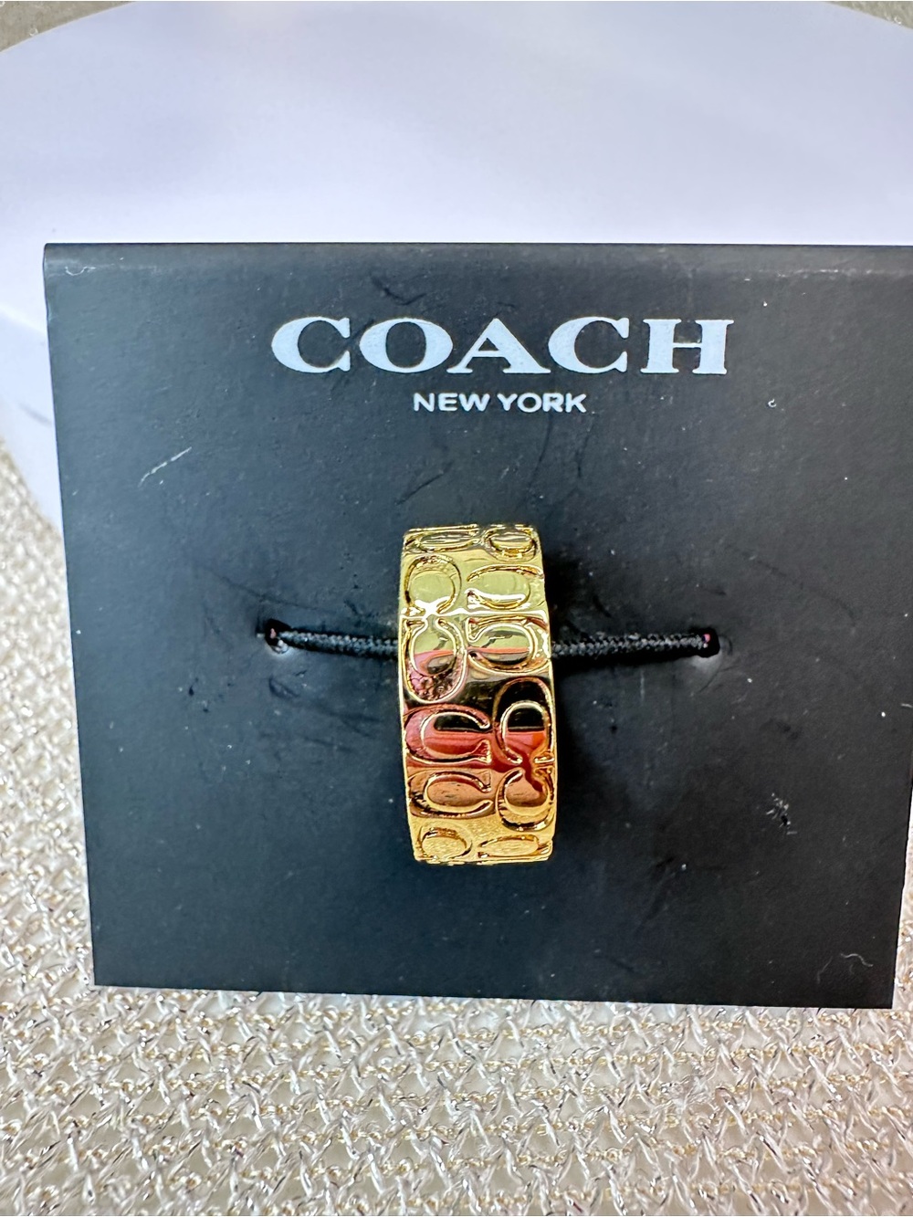 COACH Gold-Tone Signature C Ring